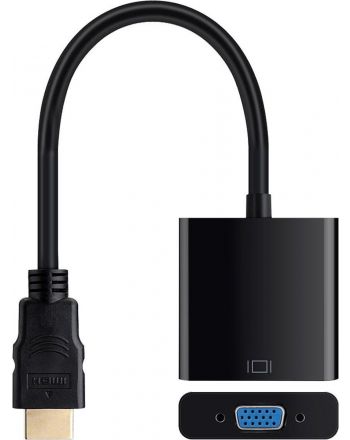 HDMI naar VGA Adapter Kabel Omvormer HDMI VGA Converter 1080p - Zwart