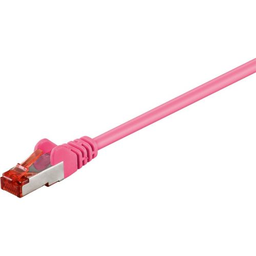 Goobay S/FTP CAT6 Gigabit netwerkkabel / roze - LSZH - 25 meter